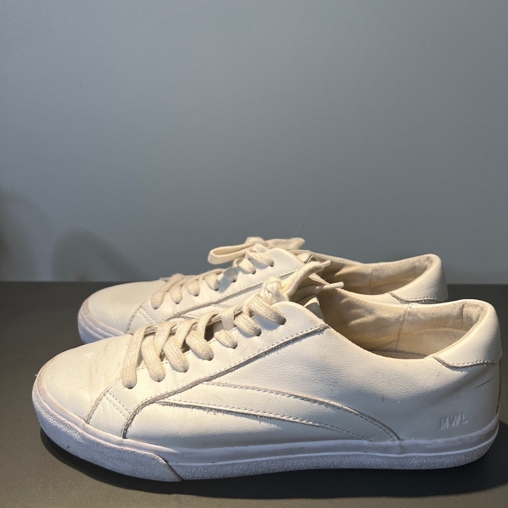 Madewell Womens Low-Top Sidewalk Sneaker White Leather Size 7